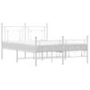 Vidaxl Estructura Cama Metal Cabecero Y Pie De Cama Blanco 140x190 Cm