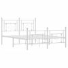 Vidaxl Estructura Cama Metal Cabecero Y Pie De Cama Blanco 140x190 Cm