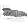 Vidaxl Estructura Cama Metal Con Cabecero Y Pie Cama Blanca 75x190 Cm