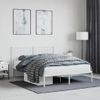 Vidaxl Estructura De Cama Con Cabecero Metal Blanca 140x200 Cm