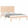 Vidaxl Estructura De Cama De Matrimonio Con Cabecero Madera Maciza Marrón