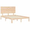 Vidaxl Estructura De Cama De Matrimonio Con Cabecero Madera Maciza Marrón