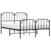 Vidaxl Estructura De Cama Con Cabecero Y Estribo Metal Negro 135x190cm