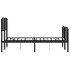 Vidaxl Estructura De Cama Con Cabecero Y Estribo Metal Negro 135x190cm