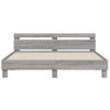 Vidaxl Cama Con Cabecero Madera De Ingeniería Gris Sonoma 160x200 Cm