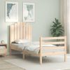 Vidaxl Estructura De Cama Individual Con Cabecero Madera Maciza Marrón