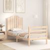 Vidaxl Estructura De Cama Individual Con Cabecero Madera Maciza Marrón