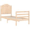 Vidaxl Estructura De Cama Individual Con Cabecero Madera Maciza Marrón