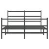 Vidaxl Estructura De Cama Con Cabecero Y Estribo Metal Negro 140x190cm