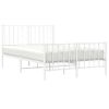 Vidaxl Estructura Cama Metal Con Cabecero Y Estribo Blanco 120x200 Cm