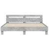 Vidaxl Cama Con Cabecero Madera Ingeniería Gris Hormigón 200x200 Cm