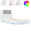 Vidaxl Estructura De Cama Con Cabecero Y Luces Led Blanco 75x190 Cm