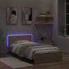 Vidaxl Estructura De Cama Cabecero Luces Led Roble Sonoma 100x200 Cm Marrón