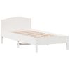 Estructura De Cama Con Cabecero Madera Pino Blanco 75x190 Cm