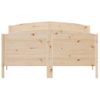 Estructura De Cama Con Cabecero Madera Maciza Pino 140x190 Cm Marrón