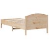 Estructura De Cama Con Cabecero Madera Maciza Pino 100x200 Cm Marrón