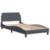 Vidaxl Estructura Cama Con Cabecero Terciopelo Gris Oscuro 100x200 Cm