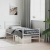 Vidaxl Estructura Cama Metal Con Cabecero Y Estribo Blanco 90x190 Cm