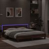 Vidaxl Estructura De Cama Cabecero Y Luces Led Marrón Roble 200x200 Cm