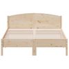 Estructura De Cama Con Cabecero Madera Maciza Pino 140x200 Cm Marrón