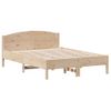 Estructura De Cama Con Cabecero Madera Maciza Pino 135x190 Cm Marrón