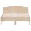 Estructura De Cama Con Cabecero Madera Maciza Pino 135x190 Cm Marrón