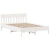 Estructura De Cama Con Cabecero Madera Pino Blanco 135x190 Cm