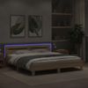 Vidaxl Estructura De Cama Cabecero Y Luces Led Roble Sonoma 200x200 Cm Marrón