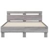 Vidaxl Cama Con Cabecero Madera De Ingeniería Gris Sonoma 135x190 Cm