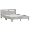 Vidaxl Cama Con Cabecero Madera De Ingeniería Gris Hormigón 135x190 Cm