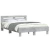 Vidaxl Cama Con Cabecero Madera De Ingeniería Gris Hormigón 135x190 Cm