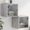 Mesitas Noche Con Puertas Vidrio 2 Uds Gris Sonoma 35x37x35 Cm