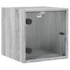 Mesitas Noche Con Puertas Vidrio 2 Uds Gris Sonoma 35x37x35 Cm