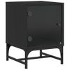 Vidaxl Mesitas De Noche Con Puertas De Vidrio 2 Uds Negro 35x37x50 Cm