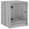 Mesitas Noche Con Puertas Vidrio 2 Uds Gris Sonoma 35x37x42 Cm