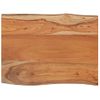 Mesa Auxiliar Madera Maciza Acacia Borde Natural 50x40x2,5 Cm Marrón