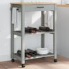 Carrito De Cocina Monza Madera Maciza De Pino 60x40x90 Cm Gris