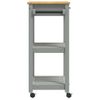 Carrito De Cocina Monza Madera Maciza De Pino 60x40x90 Cm Gris