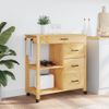 Carrito De Cocina Monza Madera Maciza De Pino 84x40x90 Cm Marrón