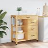 Vidaxl Carrito De Cocina Monza Madera Maciza De Pino 84x40x90 Cm Marrón