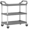 Carrito De 3 Niveles Aluminio Gris 99x50x96 Cm