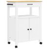 Carrito De Cocina Monza Madera Maciza De Pino 60x40x90 Cm Blanco