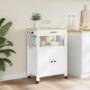 Carrito De Cocina Monza Madera Maciza De Pino 60x40x90 Cm Blanco