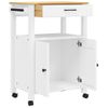 Carrito De Cocina Monza Madera Maciza De Pino 60x40x90 Cm Blanco