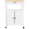 Carrito De Cocina Monza Madera Maciza De Pino 60x40x90 Cm Blanco