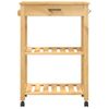 Carrito De Cocina Monza Madera Maciza De Pino 60x40x90 Cm Marrón