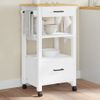 Carrito De Cocina Monza Madera Maciza De Pino 48x40x90 Cm Blanco