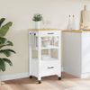 Carrito De Cocina Monza Madera Maciza De Pino 48x40x90 Cm Blanco