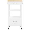 Carrito De Cocina Monza Madera Maciza De Pino 48x40x90 Cm Blanco