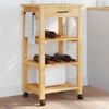 Carrito De Cocina Monza Madera Maciza De Pino 48x40x90 Cm Marrón